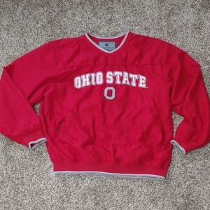 Ohio State Windbreaker Pullover Men's Red Sweatshirt Size L